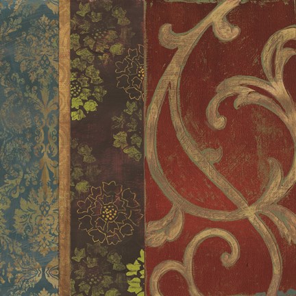 Framed Embroidered Red Print