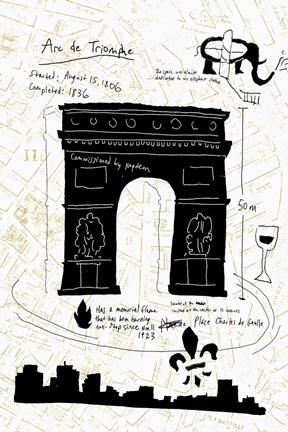 Framed Paris Gold II Print