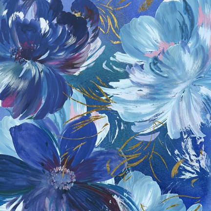 Framed Midnight Floral II Print