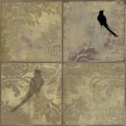 Framed Damask Birds Print