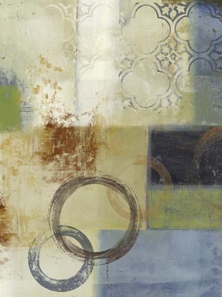 Framed Composition in Blue II Print