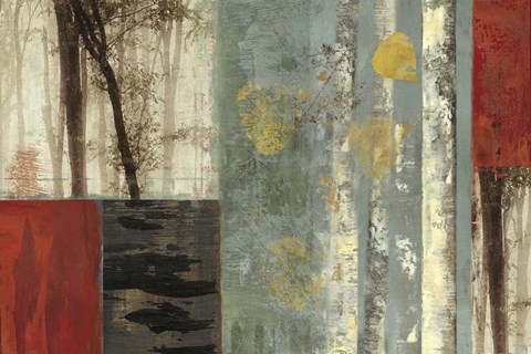 Framed Birch Patchwork Print