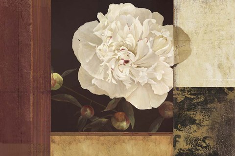 Framed Bronzed Floral Print