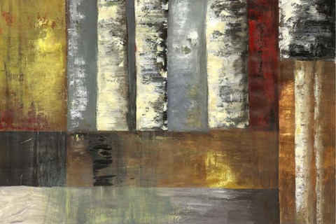 Framed Abstracted Birches I Print