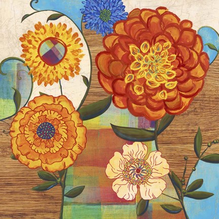 Framed Funky Flowers Print