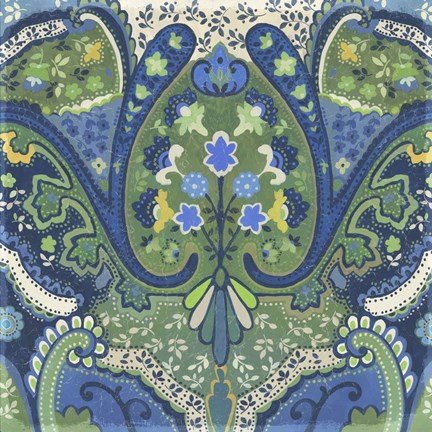 Framed Garden Mosaic I Print