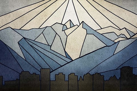 Framed Geometric Mountain Print