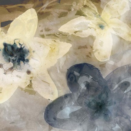 Framed Ink Drip Floral I Print