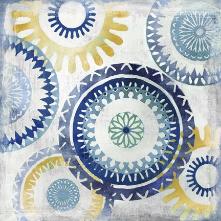 Framed Blue Ease II Print