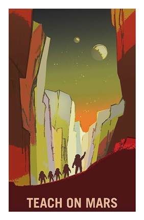 Framed Teach On Mars Print