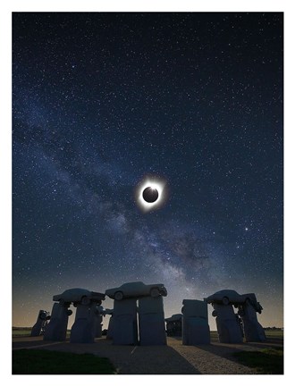 Framed Eclipse at Carhenge Print