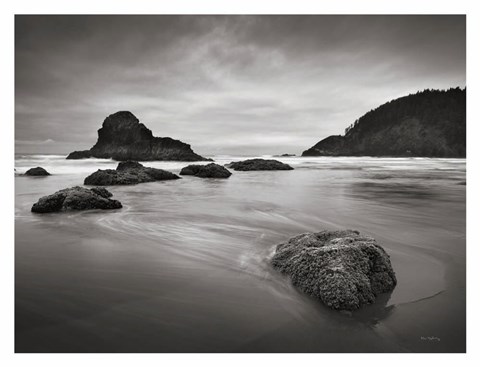 Framed Indian Beach II with Border Print