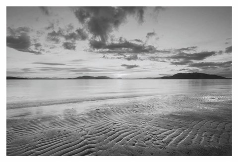 Framed Samish Bay Sunset II BW with border Print