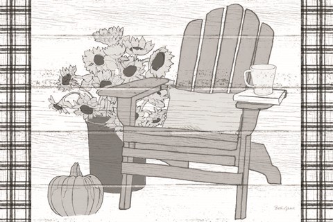 Framed Fall Cabin V Print