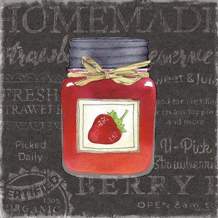 Framed Canning Kitchen I black Print