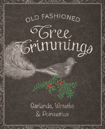 Framed Chalkboard Christmas Signs III Print