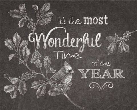 Framed Chalkboard Christmas Sayings VI Print