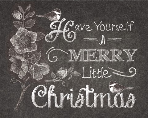 Framed Chalkboard Christmas Sayings V Print
