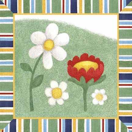 Framed Americana Garden I With Border Print