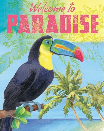Framed Island Time Tucan II Bright Print