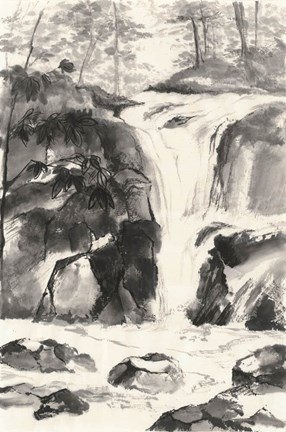 Framed Sumi Waterfall IV Print