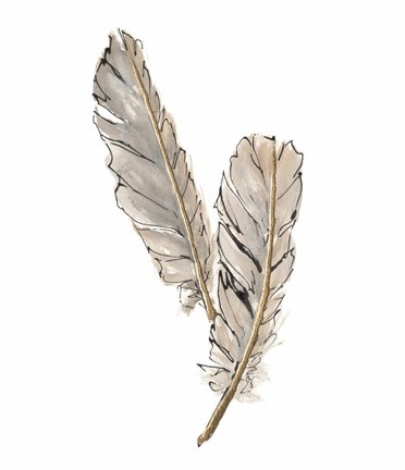 Framed Gold Feathers VIII Print