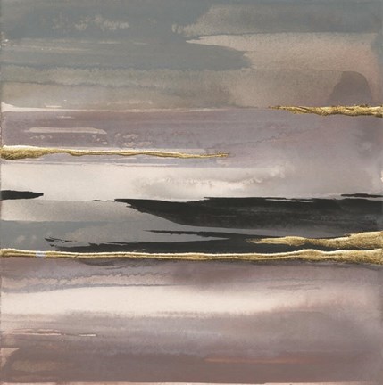 Framed Gilded Morning Fog II Print