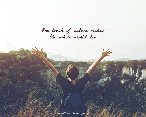 Framed One Touch of Nature Shakespeare Hiker Color Print