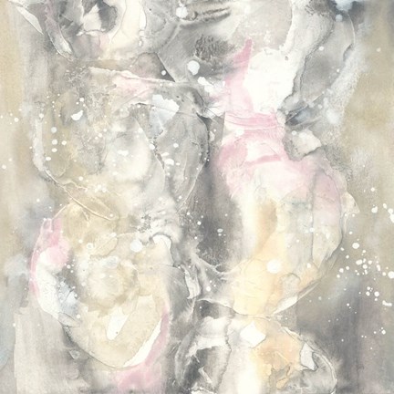 Framed Blushing Snowflakes II Print