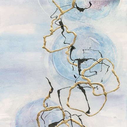 Framed Abstract Lines on Pastel II Print