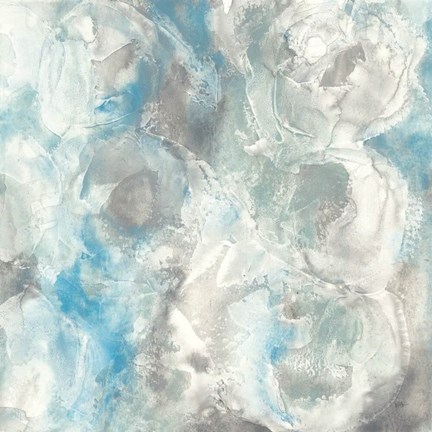 Framed Pale Blue Circles I Print