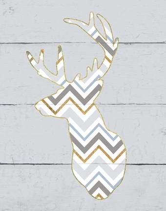 Framed Floral Deer II Masculine Print