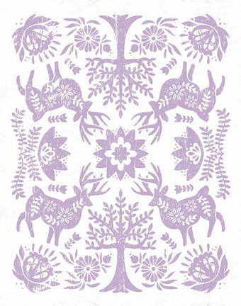 Framed Otomi Deer Pastel Print