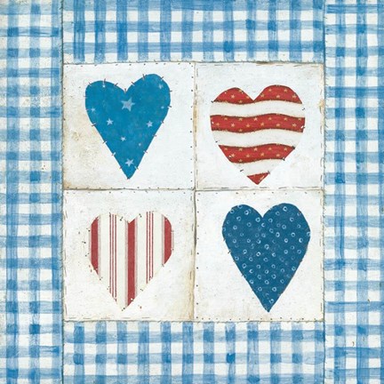Framed Americana Hearts Print