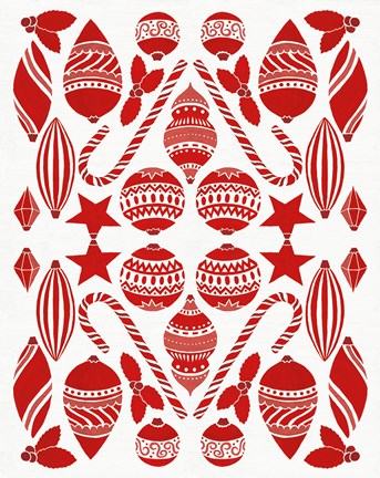 Framed Christmas Otomi III Print