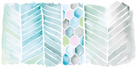 Framed Watercolor Chevron Bright Print