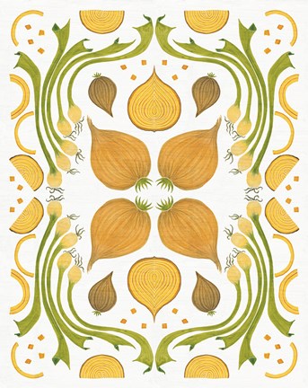 Framed Retro Onion Otomi Print