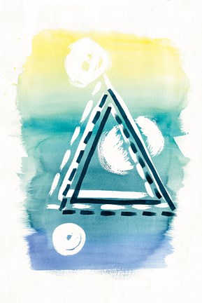 Framed Offset Shapes Triangle Print