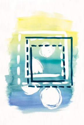 Framed Offset Shapes Square Print