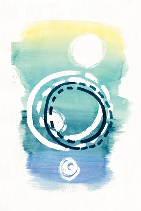 Framed Offset Shapes Circle Print