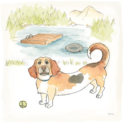 Framed Dog Days of Summer Maggie Print