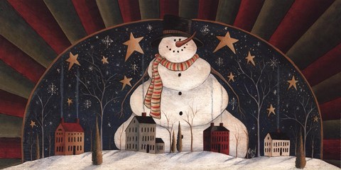 Framed Snowman Arch Print