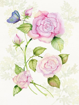 Framed Floral Delight IV Butterflies Print