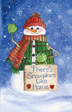 Framed Snowman Saying IV on Blue Print