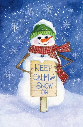 Framed Snowman Saying I on Blue Print