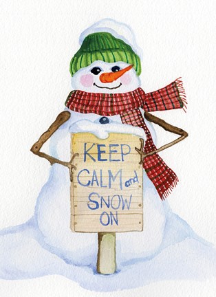 Framed Snowman Saying I Print