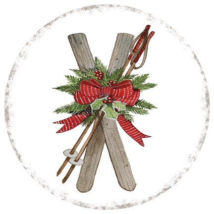 Framed Holiday Sports IV Round Print