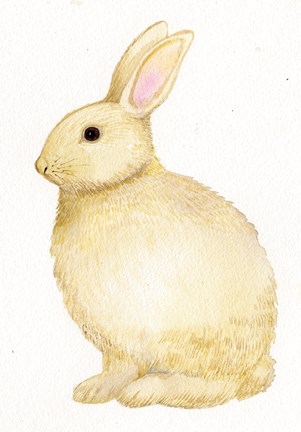 Framed Spring Bunny III White Print