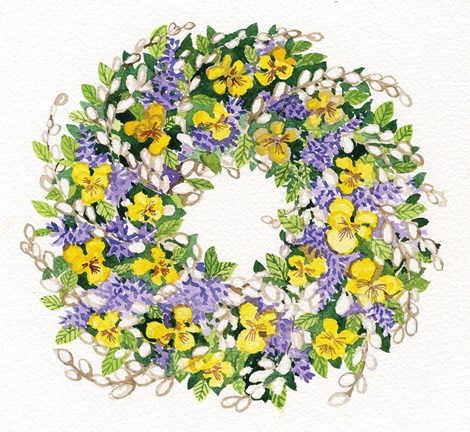 Framed Spring Wreath III Print