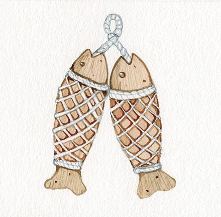 Framed Coastal Holiday Ornament IV Print